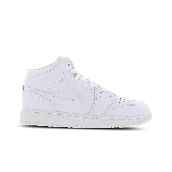 Jordan 1 Mid Unisex Schuhe - Weiß - Größe: 36 - Textil, Leder - Foot Locker