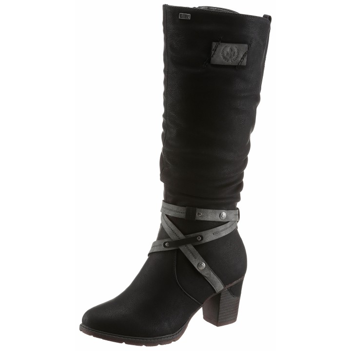 Rieker Winterstiefel, Blockabsatz, Rieker TEX-Membran, mit stylischem Zierriemchen