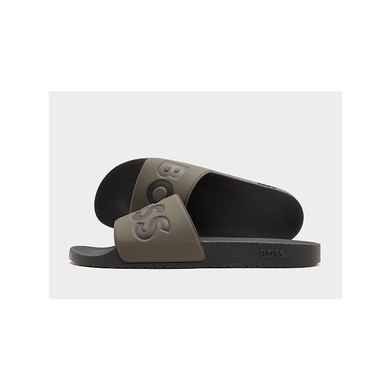 BOSS Aryeh Slides - Green - Mens, Green
