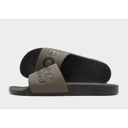 BOSS Aryeh Slides - Green - Mens, Green