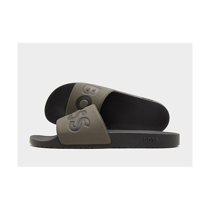 BOSS Aryeh Slides - Green - Mens, Green