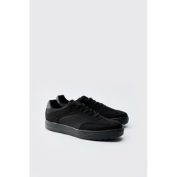 Mesh-Sneaker mit Kontrast-Einsatz - Schwarz - 41, Schwarz