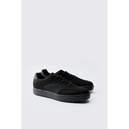 Mesh-Sneaker mit Kontrast-Einsatz - Schwarz - 41, Schwarz