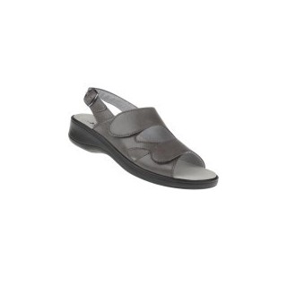tessamino | Damen Sandalen | Sola-Stretch in Leder Optik | Weite H | wechselbares Fußbett mit Microfaserüberzug