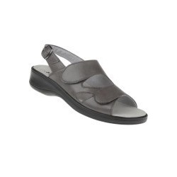 tessamino | Damen Sandalen | Sola-Stretch in Leder Optik | Weite H | wechselbares Fußbett mit Microfaserüberzug