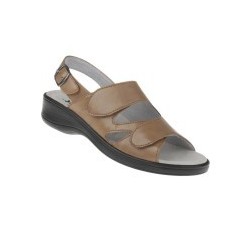tessamino | Damen Sandalen | Sola-Stretch in Leder Optik | Weite H | wechselbares Fußbett mit Microfaserüberzug