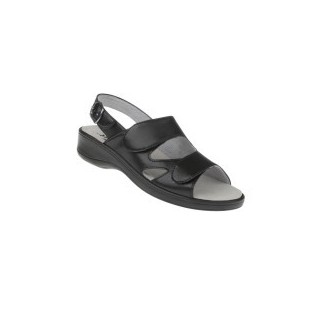 tessamino | Damen Sandalen | Sola-Stretch in Leder Optik | Weite H | wechselbares Fußbett mit Microfaserüberzug