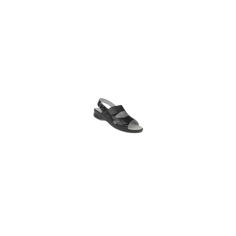 tessamino | Damen Sandalen | Sola-Stretch in Leder Optik | Weite H | wechselbares Fußbett mit Microfaserüberzug