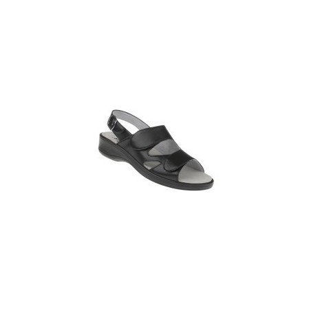 tessamino | Damen Sandalen | Sola-Stretch in Leder Optik | Weite H | wechselbares Fußbett mit Microfaserüberzug