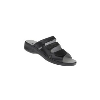 tessamino | Damen Hausschuhe | Sola-Stretch in Leder Optik | Weite H | wechselbares Fußbett mit Lederüberzug