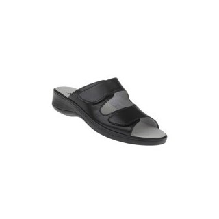 tessamino | Damen Hausschuhe | Sola-Stretch in Leder Optik | Weite H | wechselbares Fußbett mit Lederüberzug