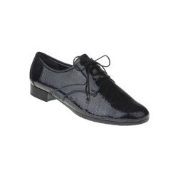 tessamino | Damen Schnürschuhe | Leder in Lack Optik | Weite G | festes Fußbett mit Lederüberzug