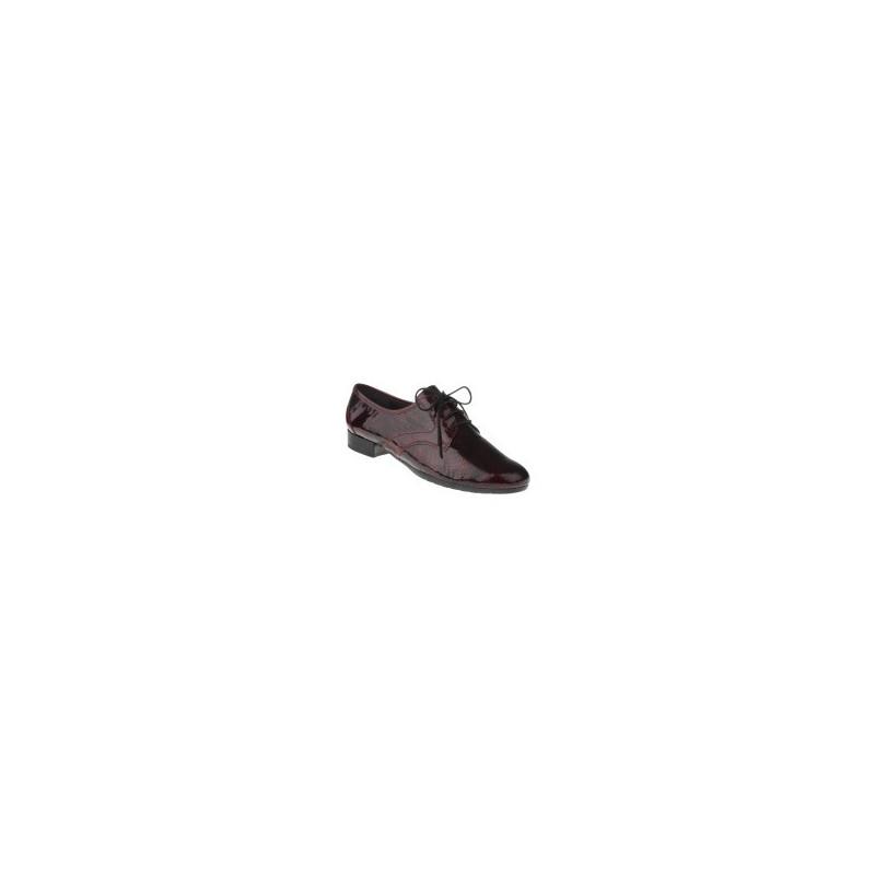 tessamino | Damen Schnürschuhe | Leder in Lack Optik | Weite G | festes Fußbett mit Lederüberzug