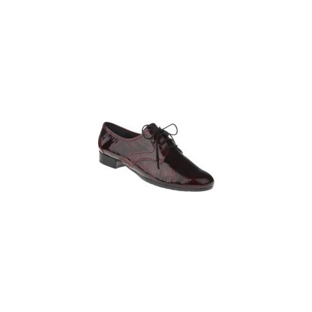 tessamino | Damen Schnürschuhe | Leder in Lack Optik | Weite G | festes Fußbett mit Lederüberzug