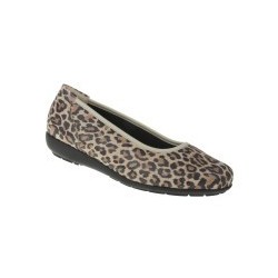 tessamino | Damen Ballerinas | Leder Animalprint | Weite H | herausnehmbares Memo-Latex Fußbett