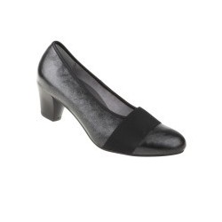 tessamino | Damen Pumps | Sola-Stretch in Leder Optik | Weite H | wechselbares Fußbett mit Microfaserüberzug