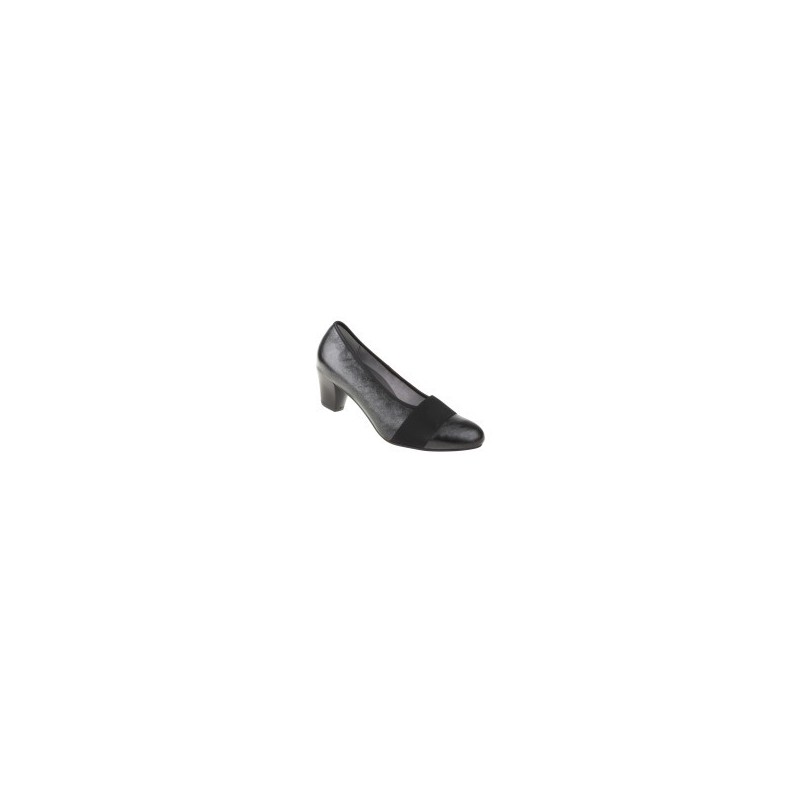 tessamino | Damen Pumps | Sola-Stretch in Leder Optik | Weite H | wechselbares Fußbett mit Microfaserüberzug