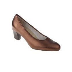 tessamino | Damen Pumps | Sola-Stretch in Metalliclederoptik | Weite H | wechselbares Fußbett mit Microfaserüberzug