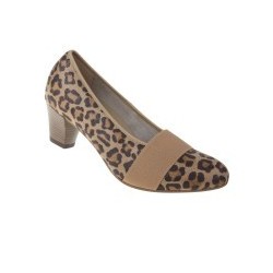 tessamino | Damen Pumps | Sola-Stretch in Animalprint | Weite H | wechselbares Fußbett mit Microfaserüberzug