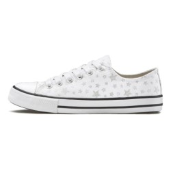 LASCANA Sneaker, mit Sternenprint in Glitzer-Optik, Freizeitschuh, Schnürhalbschuh
