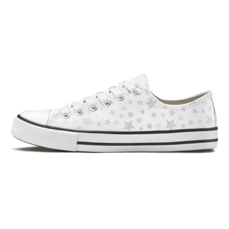 LASCANA Sneaker, mit Sternenprint in Glitzer-Optik, Freizeitschuh, Schnürhalbschuh