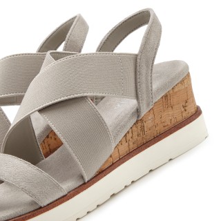 LASCANA Sandalette »Sommerschuh«, Sandale, Sommerschuh mit Keilabsatz und elastischen Riemen VEGAN