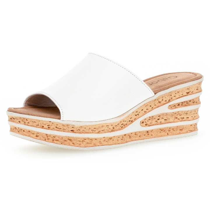 Gabor Pantolette, Keilabsatz, Sommerschuh, Schlappe, raffinierte Absatzgestaltung