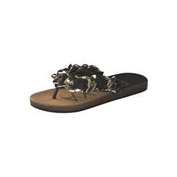 Verbenas Aruba Baleares Zehentrenner Damen schwarz|schwarz