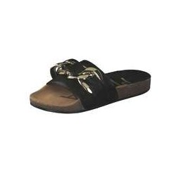 Verbenas Bali Azores Pantolette Damen schwarz|schwarz