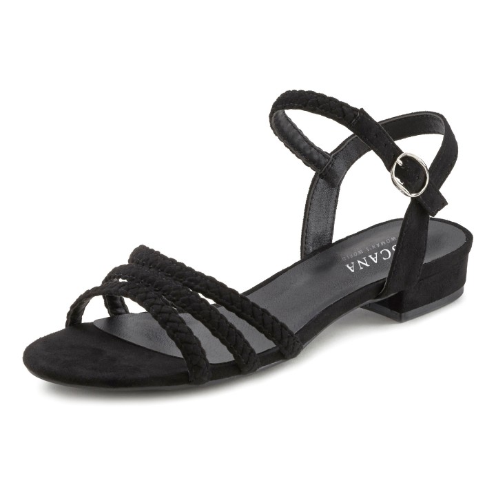 LASCANA Sandale »Sommerschuh«, Sandalette, Sommerschuh mit geflochtenen Riemchen VEGAN
