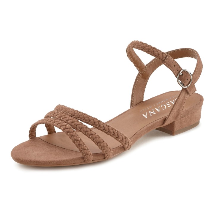 LASCANA Sandale »Sommerschuh«, Sandalette, Sommerschuh mit geflochtenen Riemchen VEGAN