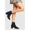Breite Passform Stiefeletten Mit Tiefem Blockabsatz - Schwarz - 36, Schwarz