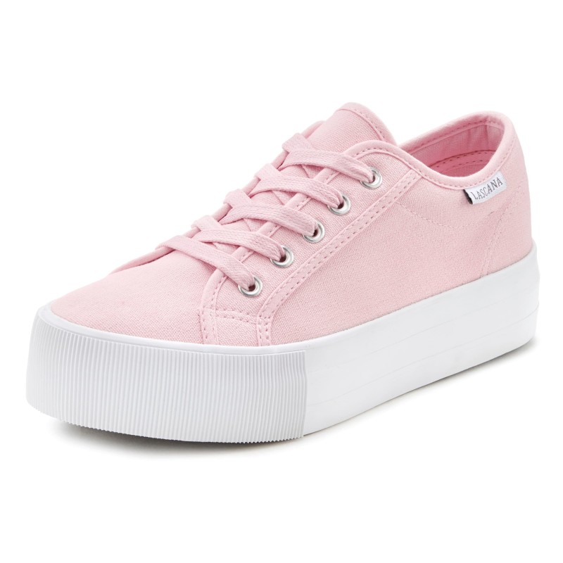LASCANA Sneaker, Schnürhalbschuh, Freizeitschuh aus Textil mit Plateausohle