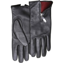 PEARLWOOD Lederhandschuhe, mit farbigem Innenfutter, Glattleder, Zipper auf dem Handrücken