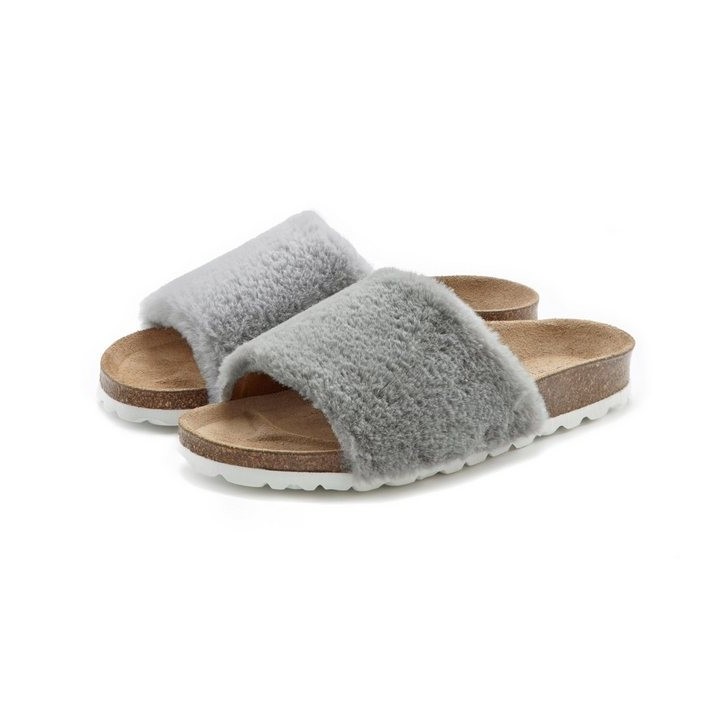 LASCANA Hausschuh, Pantolette Mule, Sandale, offener Schuh, Korkfußbett, Pantoffel