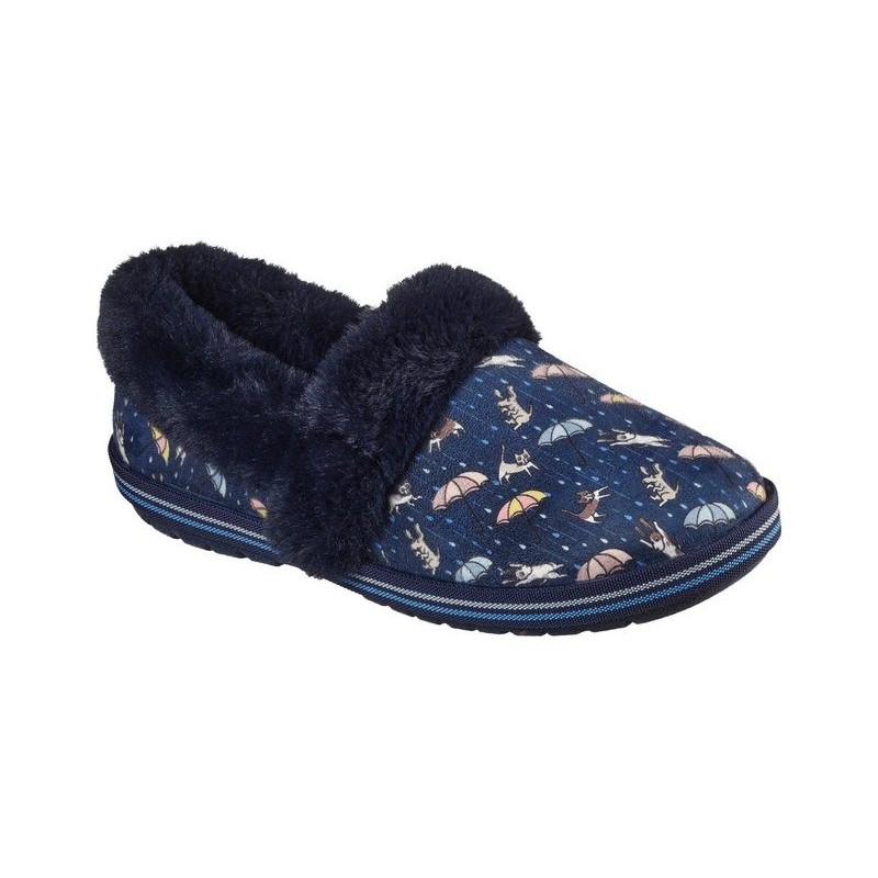 Skechers TOO COZY MOVIE NIGHT Pantoffel Hausschuh mit witzigem Hunde- und Katzenprint