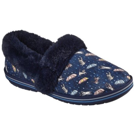 Skechers TOO COZY MOVIE NIGHT Pantoffel Hausschuh mit witzigem Hunde- und Katzenprint
