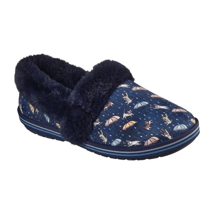 Skechers TOO COZY MOVIE NIGHT Pantoffel Hausschuh mit witzigem Hunde- und Katzenprint