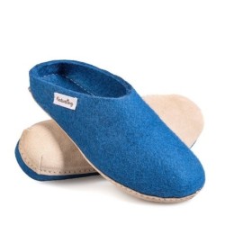 naturling Herren Filz Pantoffel Hausschuh (mit echter) Ledersohle