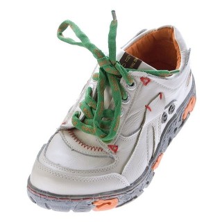 TMA Damen Leder Schuhe TMA 4167 Halbschuhe Sneaker Schnürschuh Used Look / Antik Look