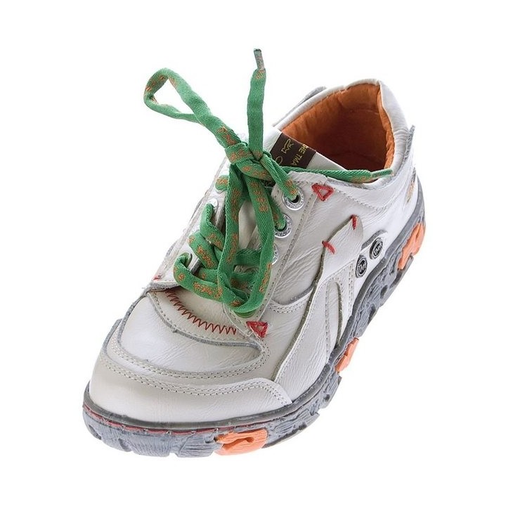 TMA Damen Leder Schuhe TMA 4167 Halbschuhe Sneaker Schnürschuh Used Look / Antik Look