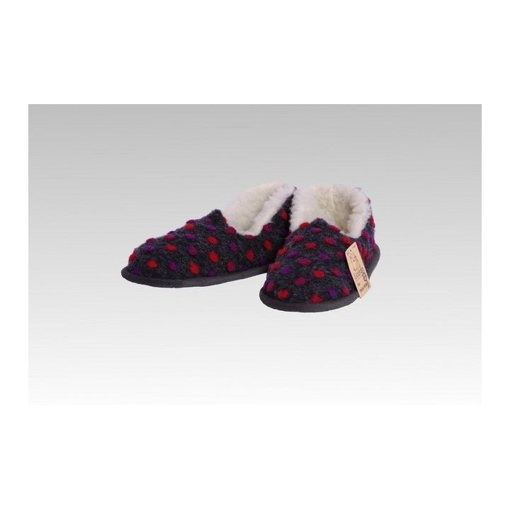 Licardo Hausschuhe Mokassin Wolle Noppen anthrazit Hausschuh (1 Paar, 0-tlg) für warme Füße