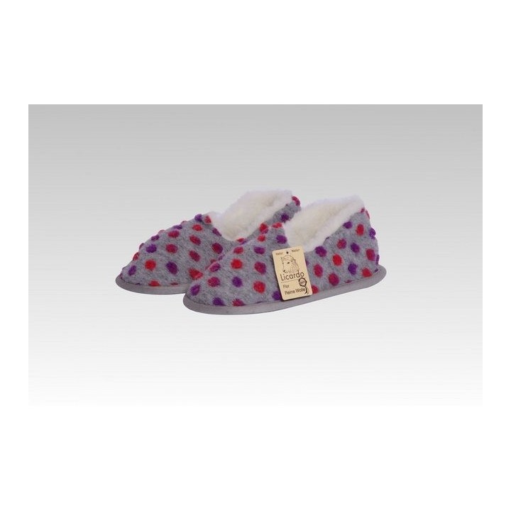 Licardo Hausschuhe Mokassin Wolle Noppen silber Hausschuh (1 Paar, 0-tlg) für warme Füße