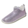 Hollert Hausschuh Damen Hüttenschuhe Cinderella Glitzer Echtleder Merino Schaffell Fellschuhe