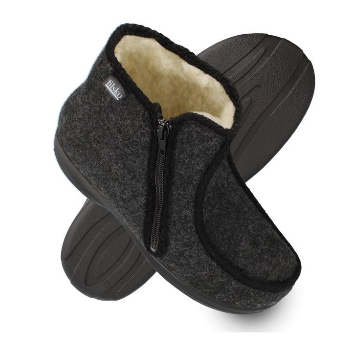 filsko Idre Filz Hausschuhe Herren Hausschuh mit Schafwolle gefüttert