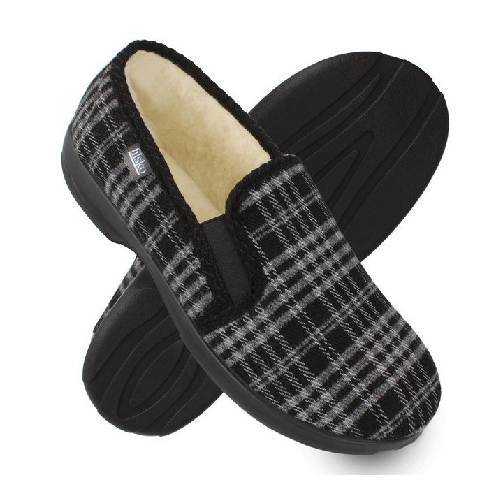filsko Vemdalen Warme Winter Hausschuhe für Herren Hausschuh (Thermoplastischer Gummi) aus Filz