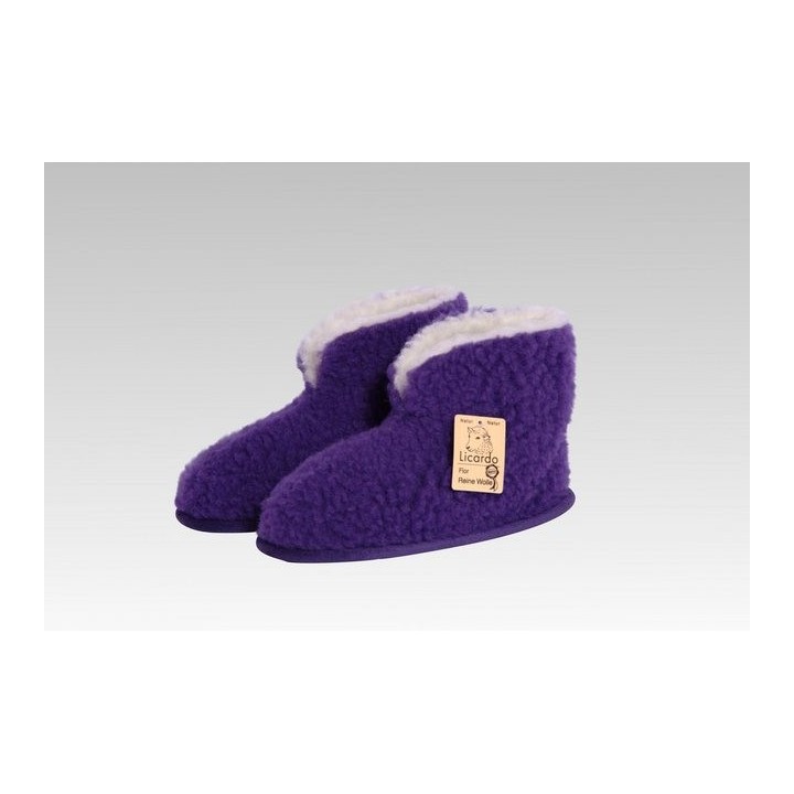 Licardo Hausschuhe Heimschuh HS 18 Wolle lila Hausschuh (1 Paar, 0-tlg) für warme Füße