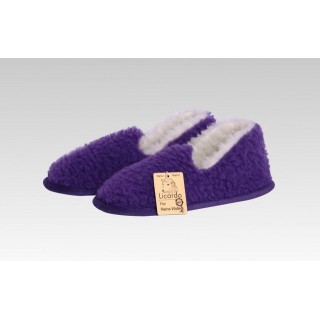 Licardo Hausschuhe Mokassin Wolle lila Hausschuh (1 Paar, 0-tlg) für warme Füße