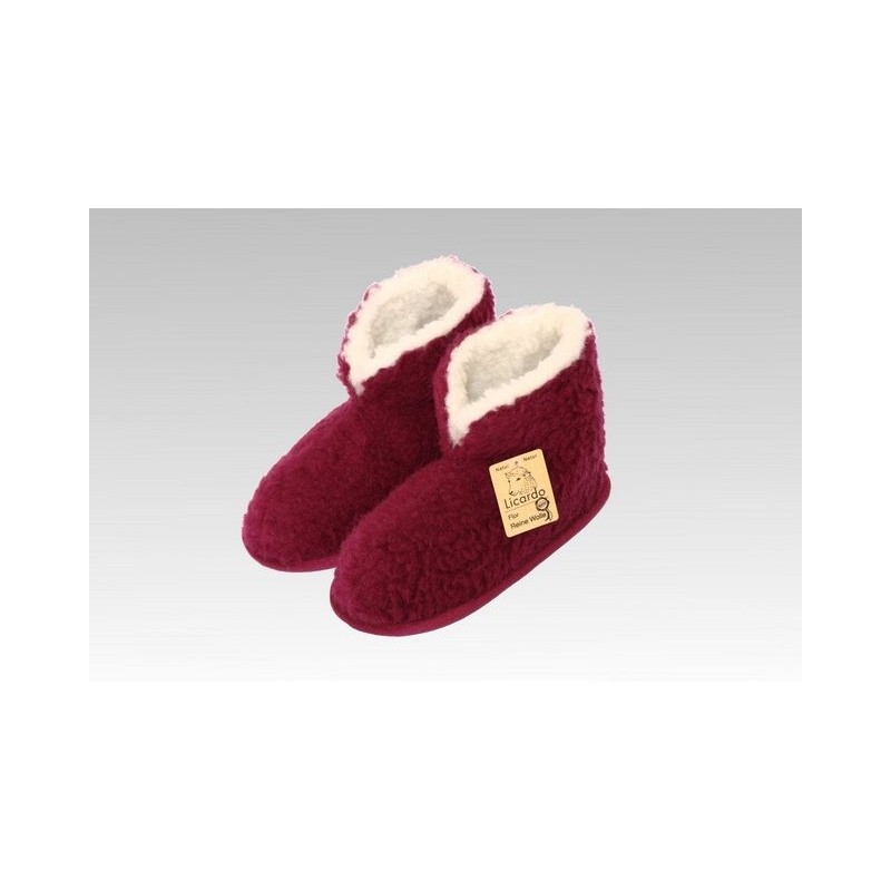 Licardo Hausschuhe Heimschuh HS 18 Wolle bordeaux Hausschuh (1 Paar, 0-tlg) für warme Füße