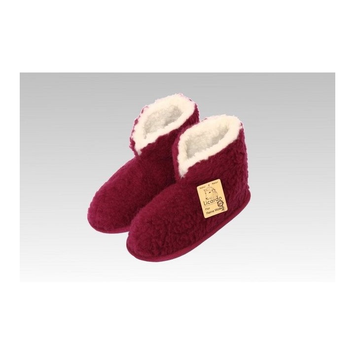 Licardo Hausschuhe Heimschuh HS 18 Wolle bordeaux Hausschuh (1 Paar, 0-tlg) für warme Füße